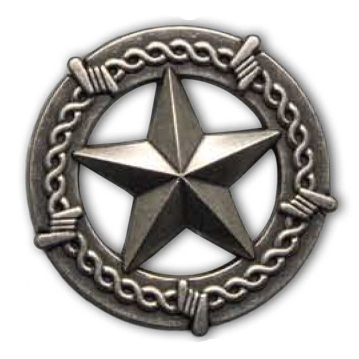 Concho: Western conchos screwback silver Barbedwire concho round 19 mm