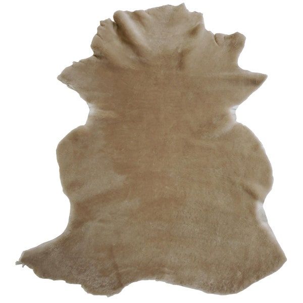 Leather Sheepskin Shearling Hides Fur Skin Hair On Avg 8.75 Sqft - Taupe 10mm