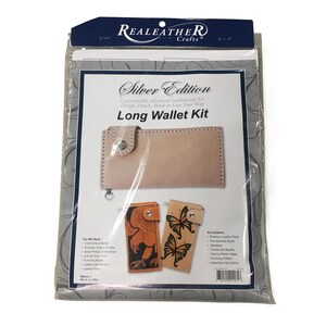 Kit de billetera larga Realeather Silver Edition Kit de artesanía en cuero Billetera de cuero estilo clutch