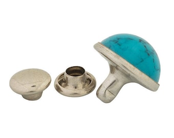 Synthetic Turquoise Rivets - 3 Sizes  100 pack