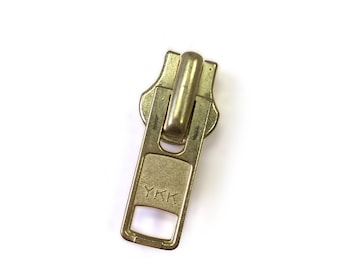 YKK #10 メタルショートタブスライダージッパープル金具 金メッキ - 5個パック