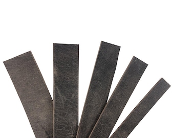 Crazy Horse Buffalo Leather Strips 8/9 ounce (3/8" to 4")