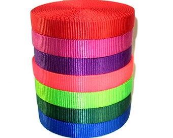 5yds-3/4" Heavy Duty Nylon Webbing 7 Farben Riemen Taschen Rucksäcke Kragen - 5 Yard Rolle