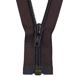 YKK #5C Open Nylon Coil Zipper 20" - Brown