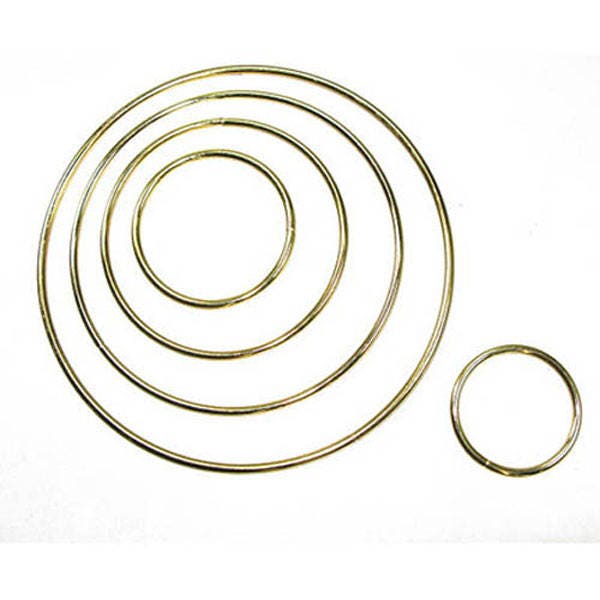 Metal Dreamcatcher Ring Hoop 3"/ 7.6cm Brass Plated