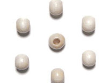 Wood Bead Round  8mm Natural  4mm hole