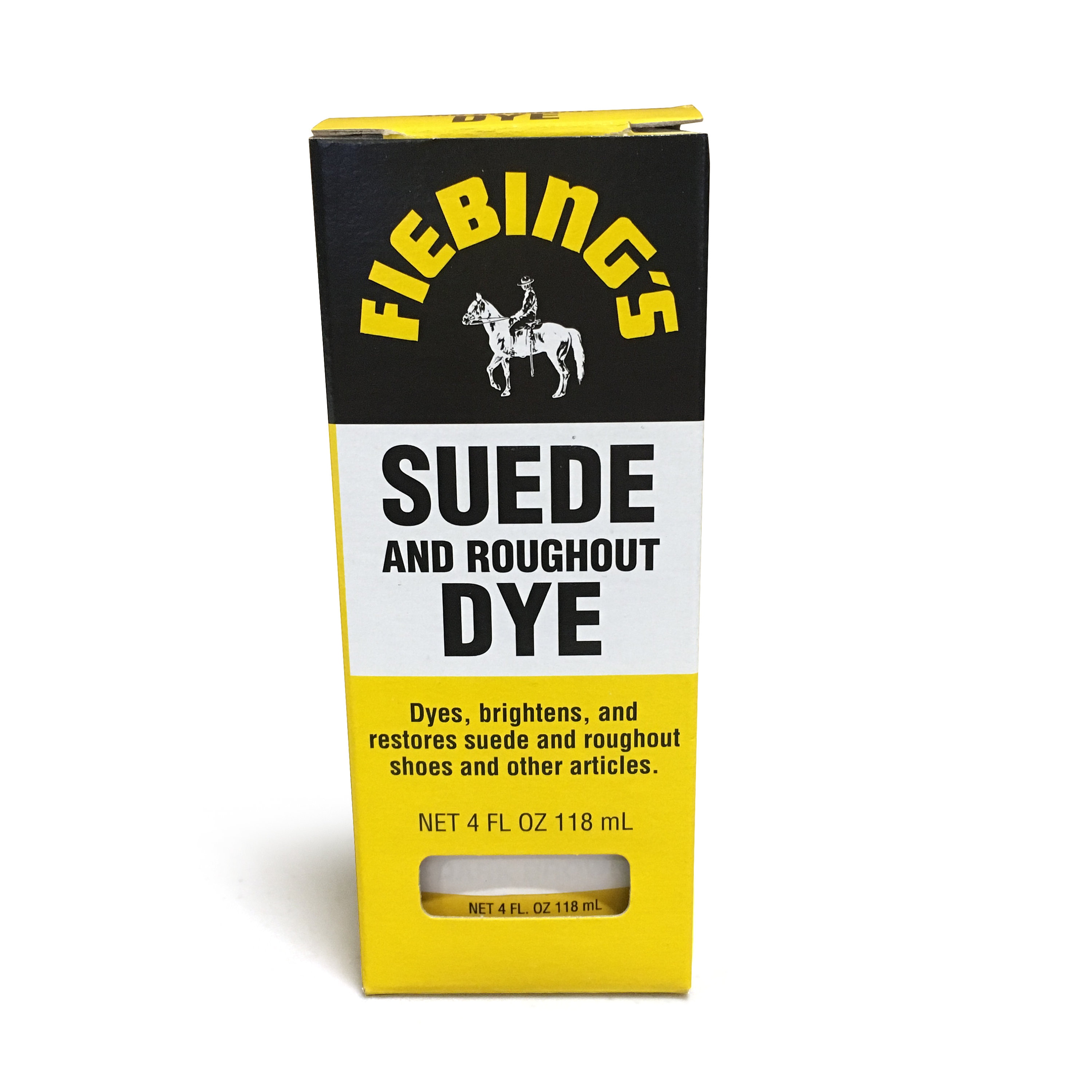  Fiebing's Black Suede Dye (4oz) - Brightens and Restores  Roughout Leather Shoes - Remains Flexible When Dry, Won't Crack or Peel -  Dye is Permanent and The Applicator is Included : Automotive