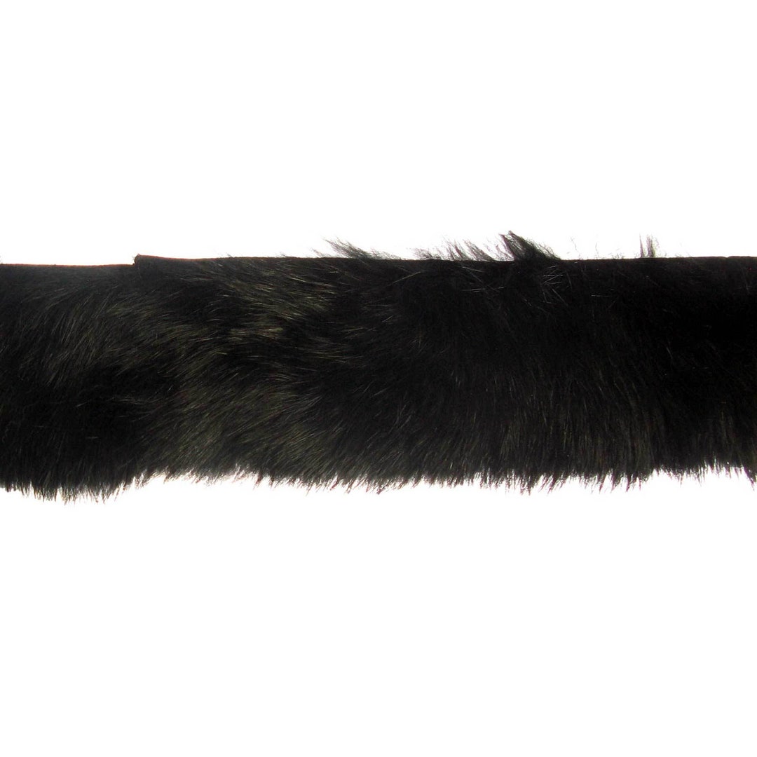 Rabbit Fur Trim Stripping Black - Etsy