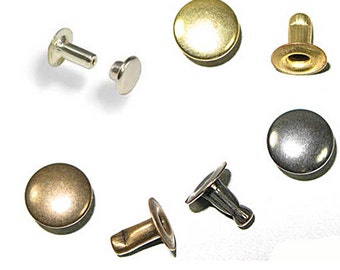 Double Cap Rivets 6x5 7x7 9x8, 9x10, 9x12 & 13x8 Stud Rapid Rivets Leather  Craft Repair X100 