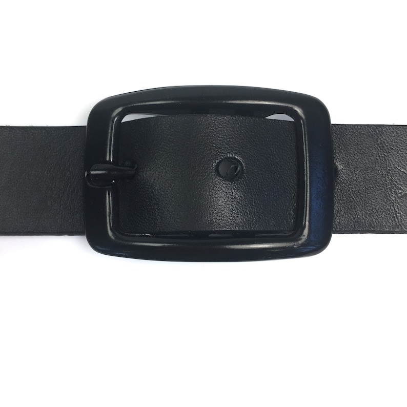 1 Black Plated Steel Double Bar Buckle Leather Craft Hardware Belt Strap Buckle image 5