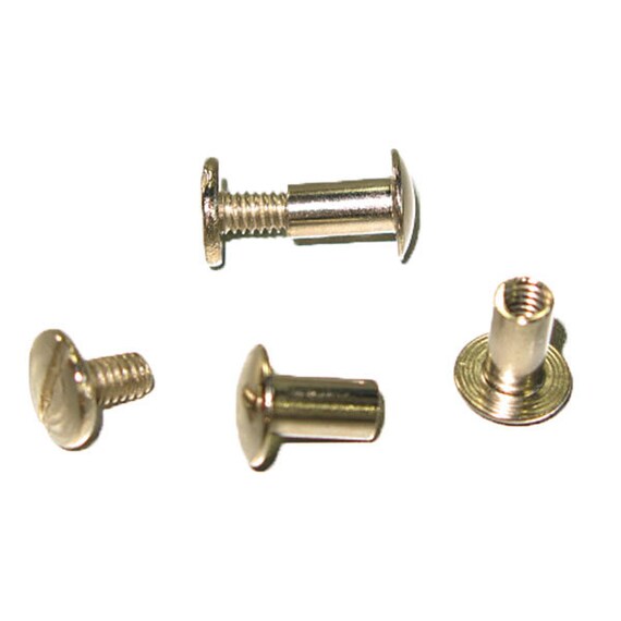 Brass Plated 10 Pack 0.6 cm 1//4/" Chicago Screw Post