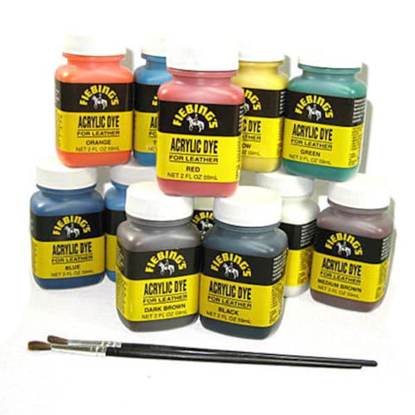 Fiebing's 2oz Acrylic Dye for Leather - 11 Colors