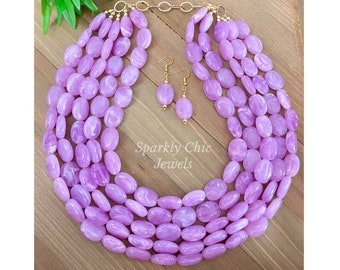 Lavender Statement Necklace, lavender necklace, statement necklace, purple necklace, spring necklace, gift for her, necklace for women