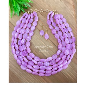 Lavender Statement Necklace, lavender necklace, statement necklace, purple necklace, spring necklace, gift for her, necklace for women
