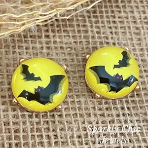 Bat Night Stud Earrings, stud earrings, bat earrings, night earrings, fashion earrings, gift for her