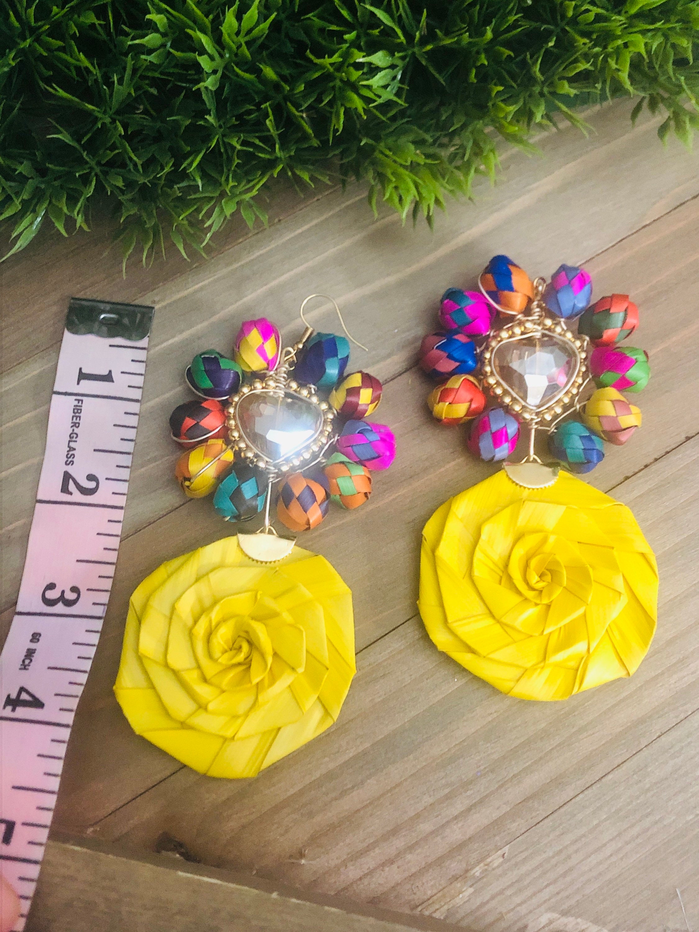 Yellow Fashion Earrings fashion earrings fuchsia earrings | Etsy