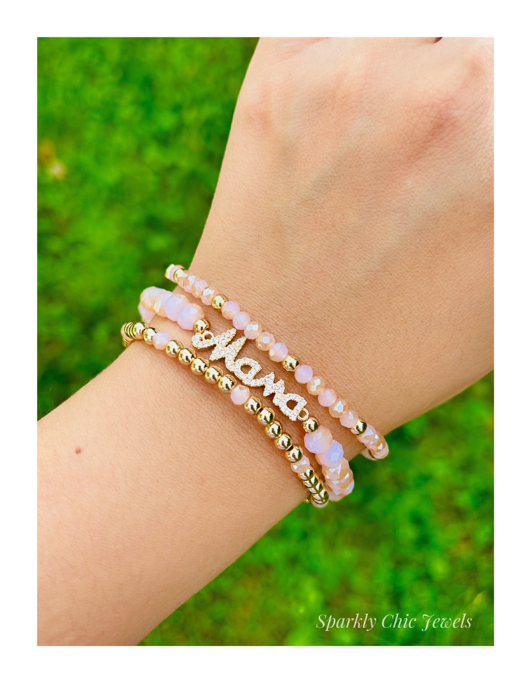 Flat Beaded Bracelets: African Beaded Bracelets Flat Lime Nebula Aqua Jade
