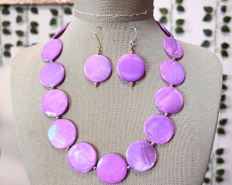 Lavender Statement Necklace, purple necklace, statement necklace, necklace for women, beaded necklace, gift for her, Halloween, lilac