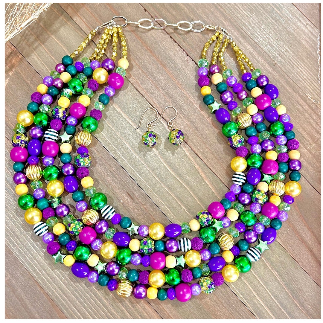 mardi gras statement necklace