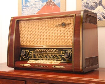 ANTICA RADIO Loewe-Opta Apollo 761W 3D サウンド チューブラジオ Bluetooth 5.0 レシーバーを搭載した復元されたビンテージのドイツ製 AM/FM ラジオ!