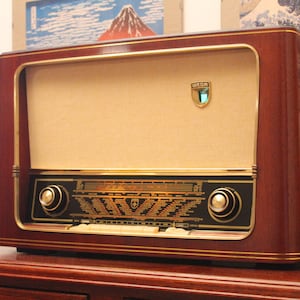 ANTICA RADIO Wega Lyra Restored Tuberadio German Vintage Am Fm Radio Art Decò. Bluetooth 5.0 receiver unit installed!