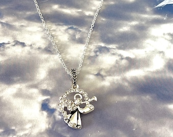 Angel Necklace " Always by my side " The Angel blessing will be included in the boc with the necklace.
