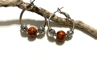 Basketball Hoop earrings " 20mm cutie round "