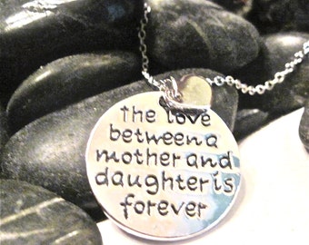 Mother and Daughter Love Necklace " Words cannot express the Love "Perfect for  Mother of the Bride and Mothers Day gift.