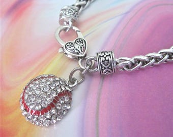 Baseball Bracelet  " Showing the Spirit and Love with a Bling "