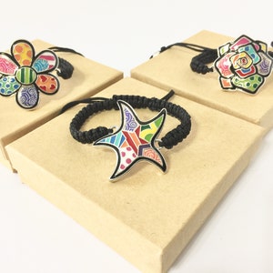 Starfish, Flower, Rose bracelet.
