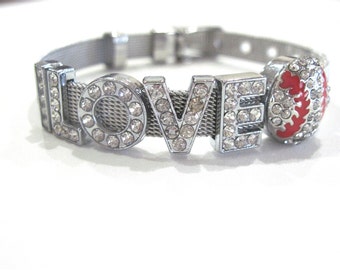 Baseball Bracelet  " Showing the Spirit and Love with a Bling "