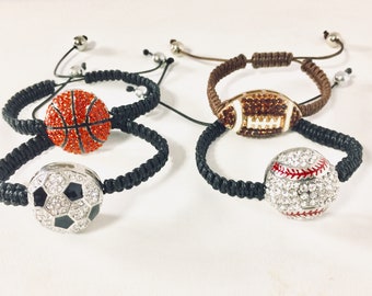 Baseball, Soccer,Basketball, Football bracelets.