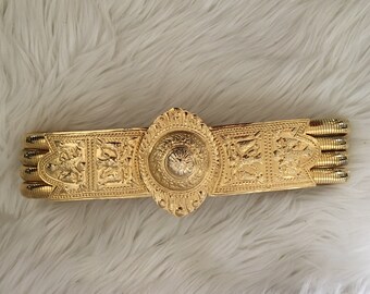vintage jill stuart croc leather belt Vintage Jill Stuart Wide Brown Reptile Croc Embossed Leather  main image 4