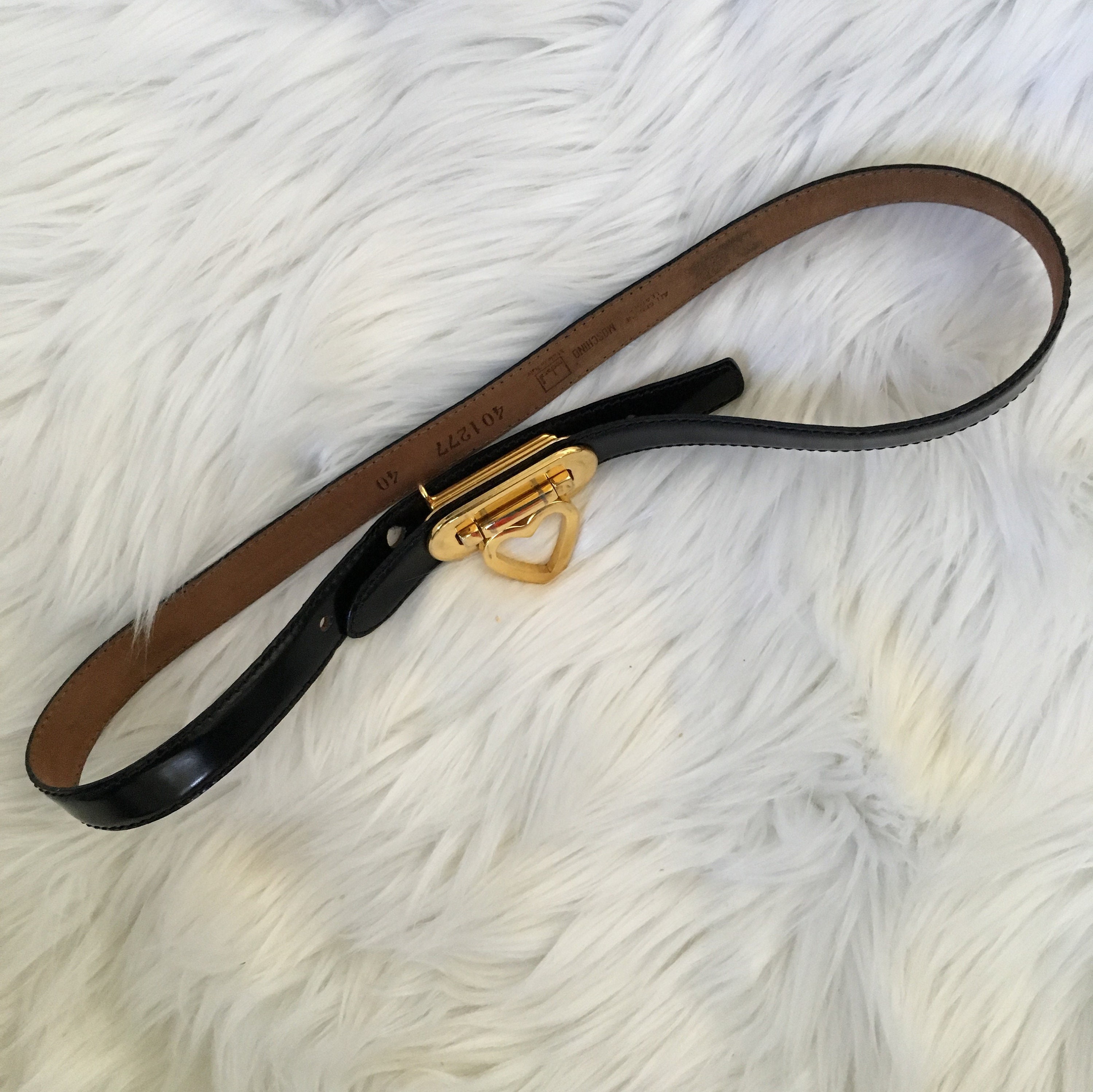 Moschino skinny cheap belt