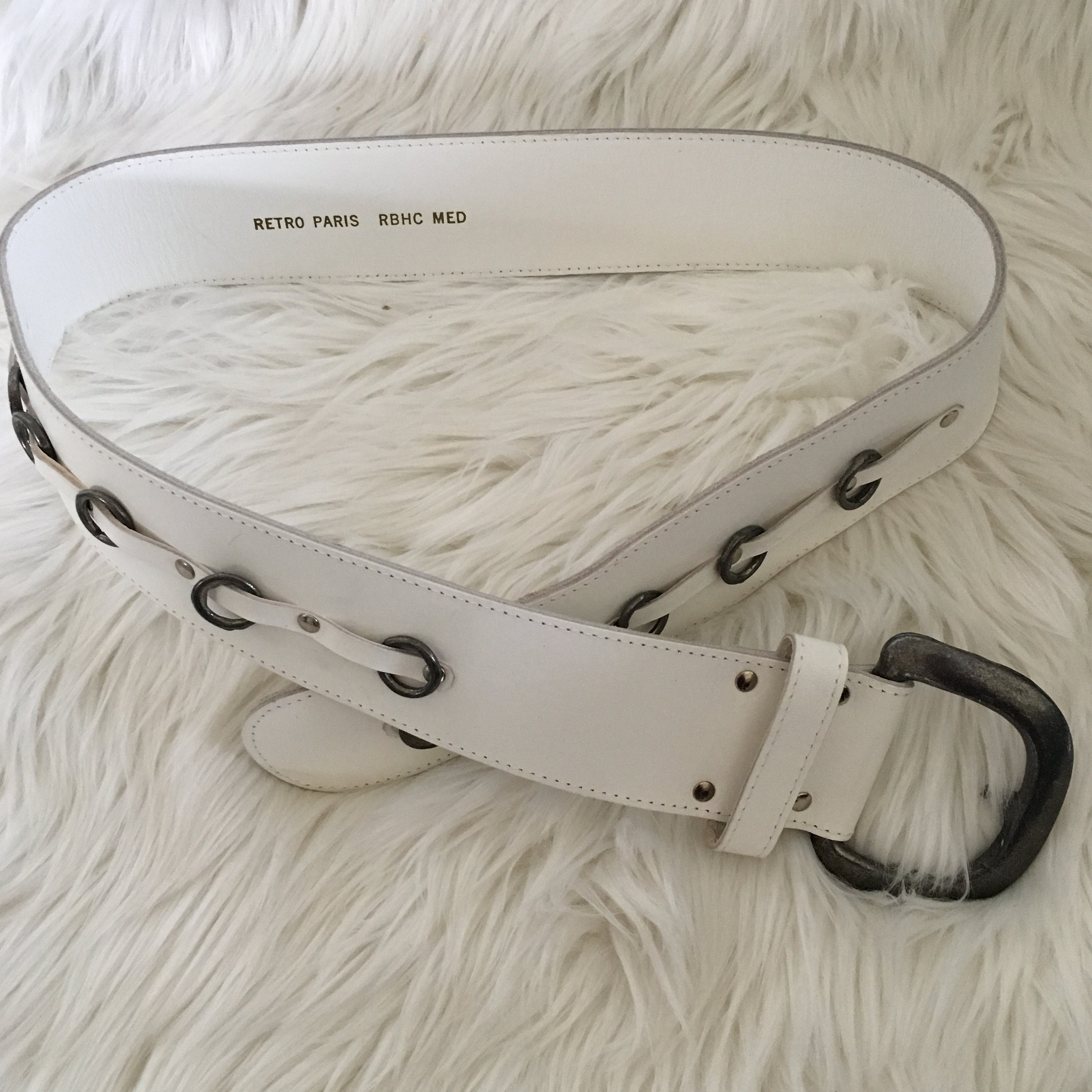 Retro Paris Leather Belt - Size Medium - Etsy display picture 1