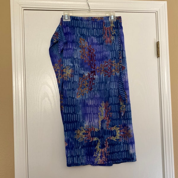 samson carribean beach wear multi color wrap skirt - size o/s