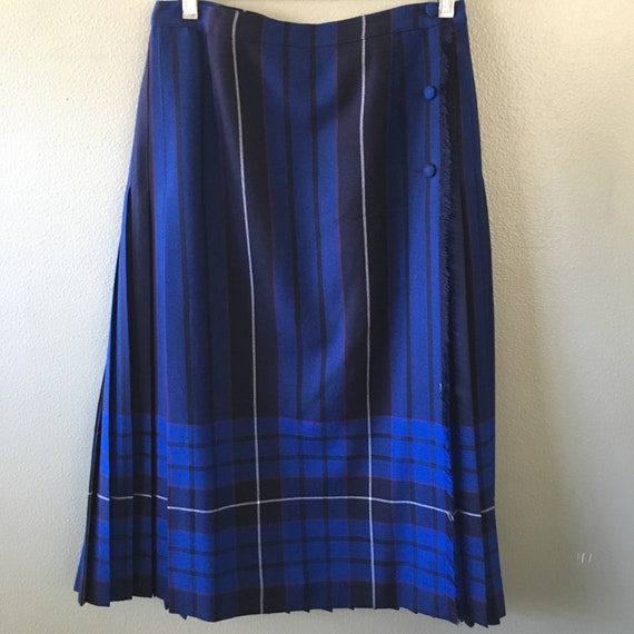 aljean plaid wool wrap skirt - size 12