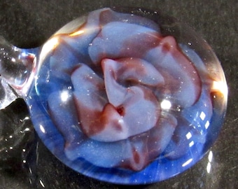 Purple Abstract Floral Implosion Pendant - Borosilicate Lampwork