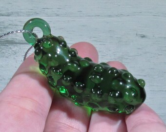 Pickle Ornament, Traditional Christmas Decoration - Handmade Borosilicate Glass