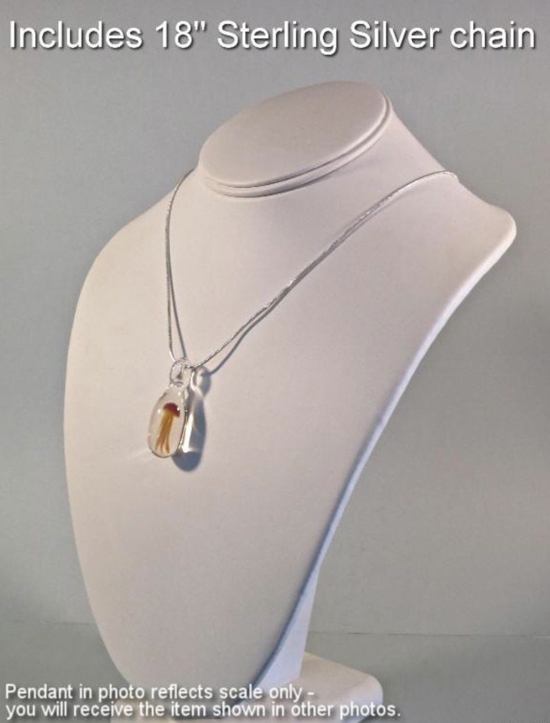 Glass Jellyfish Pendant Marbled OrangePurpleRust Borosilicate Lampwork
