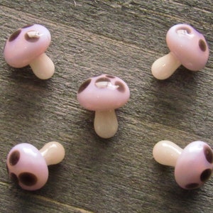 Pink Mushroom Pearls, Mini Glass Sculpture, Handmade Borosilicate Art