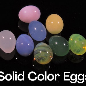 Egg Pearls, Solid Colors, Choose from 8 Options, Mini Glass Sculpture - Handmade Borosilicate Art