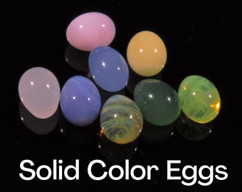 Egg Pearls, Solid Colors, Choose from 8 Options, Mini Glass Sculpture - Handmade Borosilicate Art