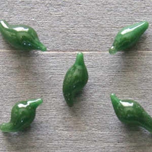 Green Chile Pearls, Mini Glass Sculpture, Handmade Borosilicate Art
