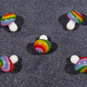 Rainbow Mushroom Pearls, New Colors Option A, Mini Glass Sculpture,  Handmade Borosilicate Art