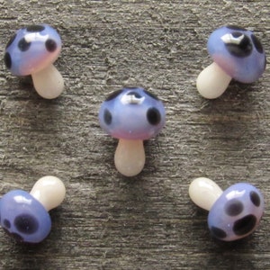 Purple Mushroom Pearls, Mini Glass Sculpture, Handmade Borosilicate Art