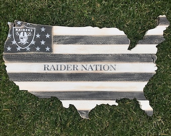 Raiders Nation USA Flag Wall Art
