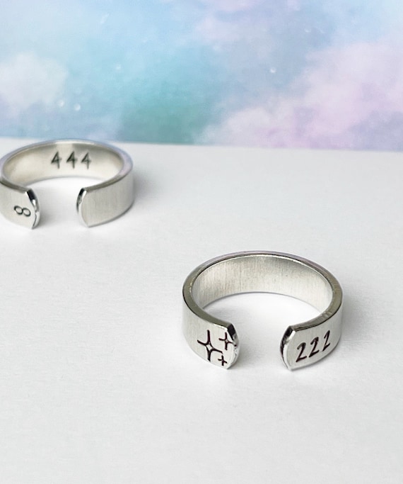 Angel Number Ring, Adjustable Ring, Hypoallergenic Aluminum Ring, Custom Date Jewelry, Angel Number Jewelry, 222, 333, 444, 555, 777, 999
