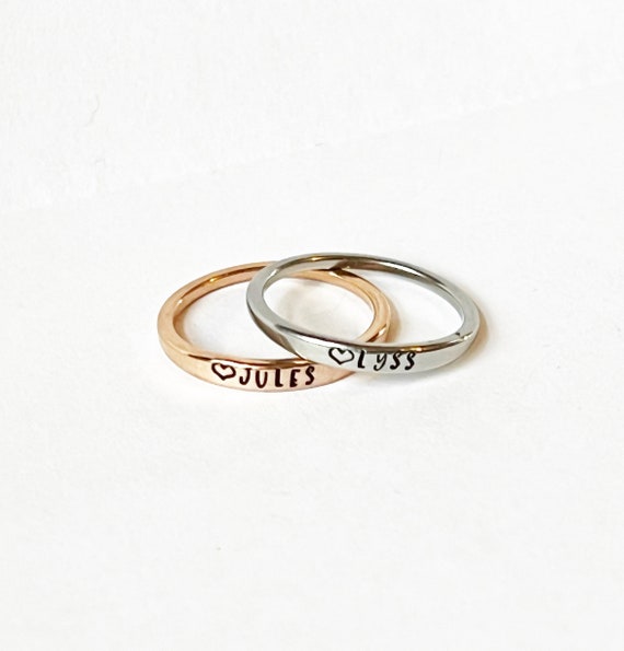 Custom sale stamped rings
