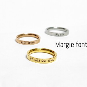 F Word, Profanity Ring, Metal Stamped, Stacking Ring, Stainless Steel Ring, Gold Skinny Ring, Rose Gold Jewelry, swear ring, rude ring, image 3